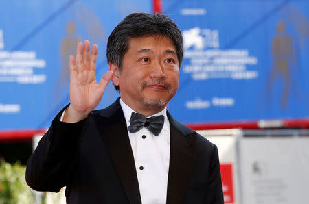 Director Hirokazu Koreeda poses during a red carpet for the movie "The third murder" at the 74th Venice Film Festival in Venice, Italy September 5, 2017. REUTERS/Alessandro Bianchi
