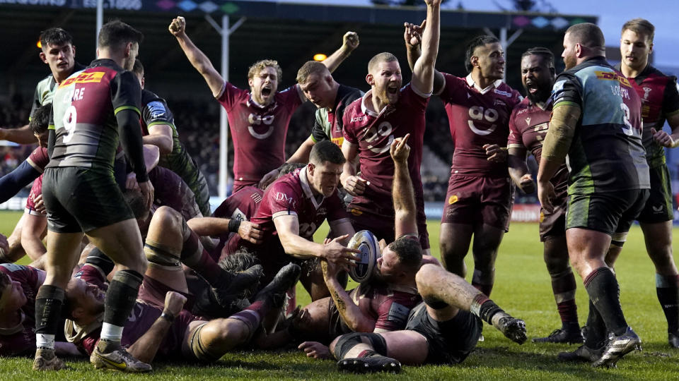 Sale Sharks scoring try Credit: Alamy