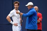 Britain Tennis - Aegon Championships - Queens Club, London - 16/6/16 Great Britain's Andy Murray, coach Ivan Lendl (C) and assistant coach Jamie Delgado Action Images via Reuters / Tony O'Brien