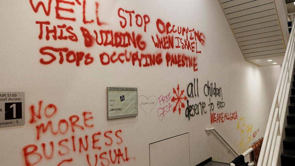 Portland State University library graffiti