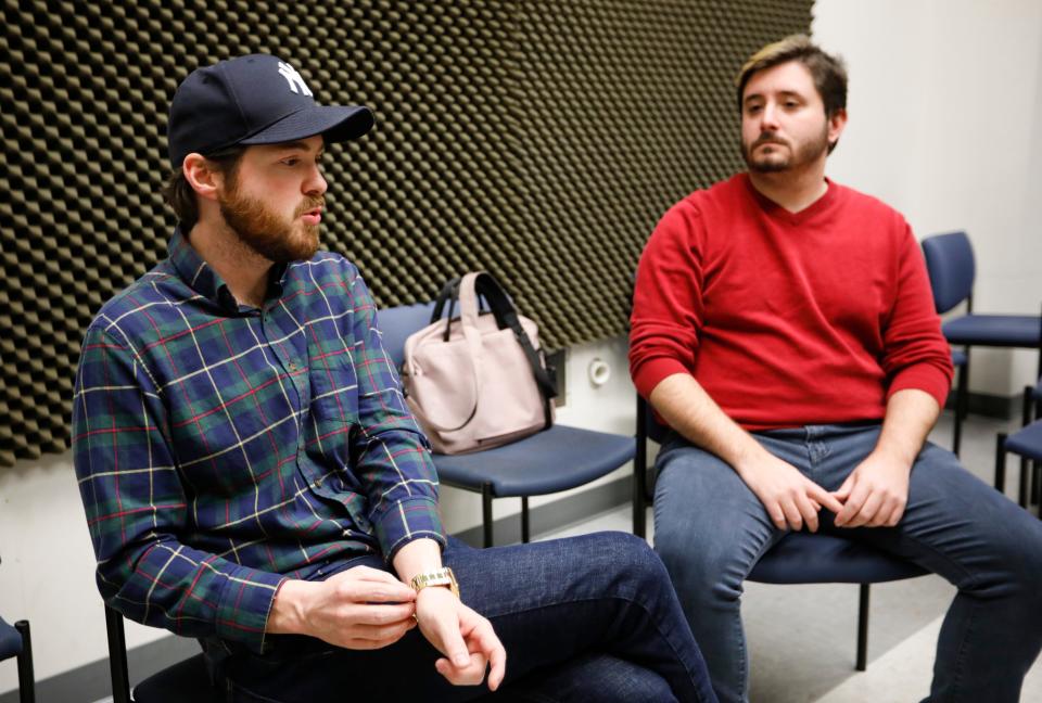 Missouri State University students Jacob Martin (left), Alexander Hehr are part of a project mixing film and theater about mental health, called "Passing Ships," streaming for free on YouTube Live next weekend.