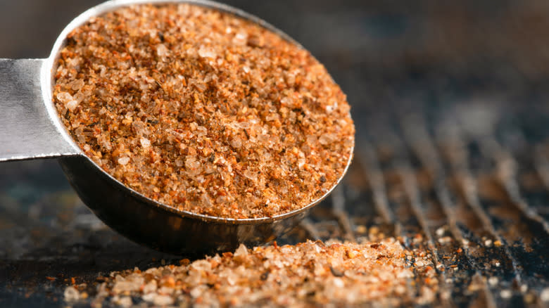 Cajun seasoning in measuring spoon