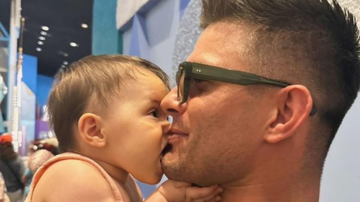 Strictly's Aljaz Skorjanec with his baby girl hugging