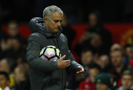 Britain Football Soccer - Manchester United v Everton - Premier League - Old Trafford - 4/4/17 Manchester United manager Jose Mourinho walks off dejected after the game Action Images via Reuters / Jason Cairnduff Livepic