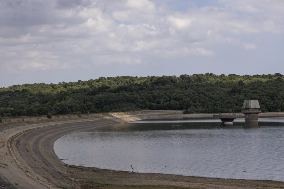 Water levels at Bewl Water reservoir on July 29, 2022 in Lamberhurst, Kent - one of the counties recently hit with a hosepipe ban. (Getty)