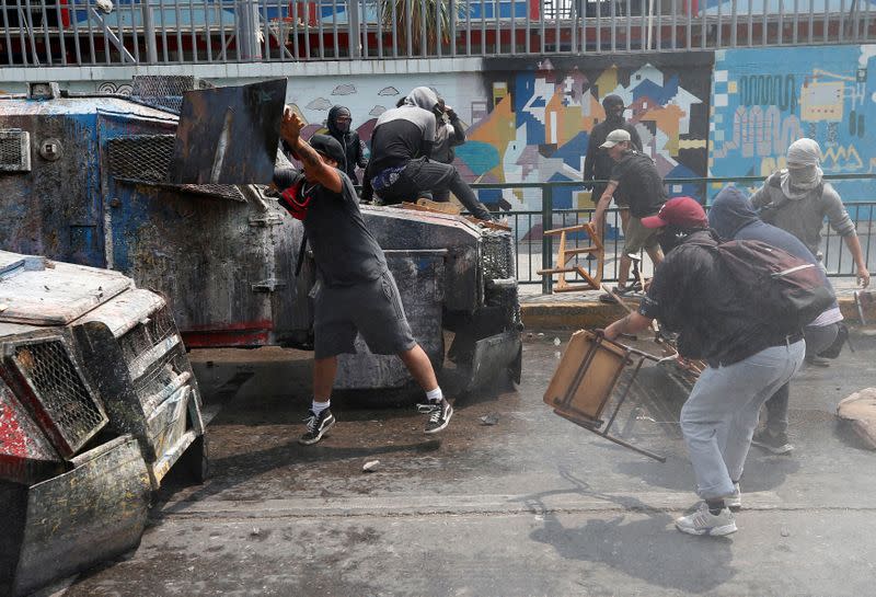 Protests against Chile's government in Valparaiso