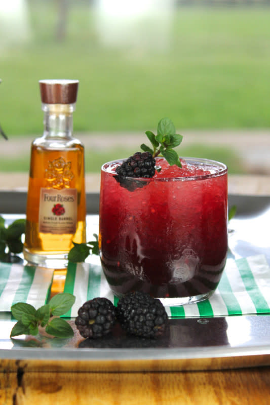 <p>Miss in the Kitchen</p><p>Blow your mind by adding fresh blackberries to the classic cocktail. <a href="http://www.missinthekitchen.com/blackberry-mint-julep/" rel="nofollow noopener" target="_blank" data-ylk="slk:Get the recipe HERE!;elm:context_link;itc:0;sec:content-canvas" class="link ">Get the recipe HERE!</a></p>