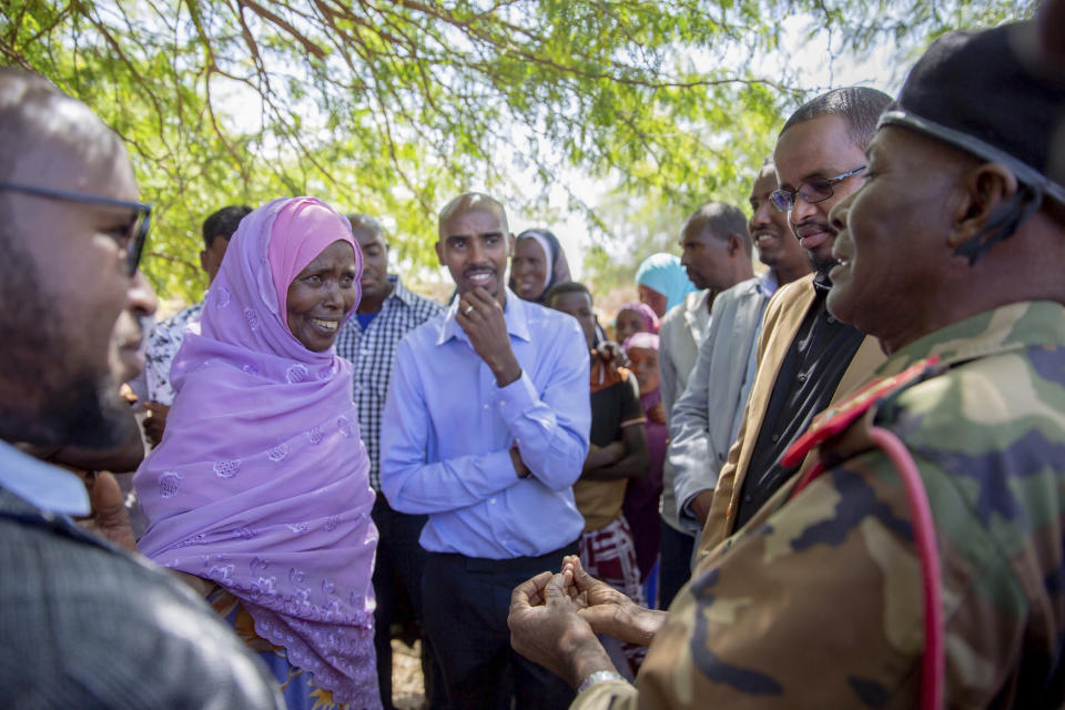 Mo Farah with his mother Aisha (mother) on The Real Mo Farah. (Atomized Studios/Ahmed Fais/BBC)