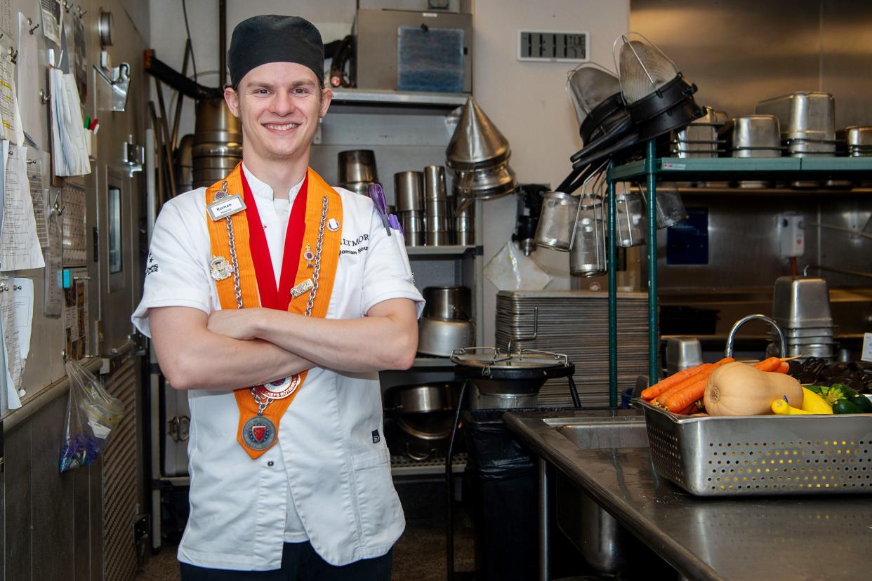 Roman Nourse, an award-winning Banquet Demi-Chef, at The Inn on Biltmore Estate.