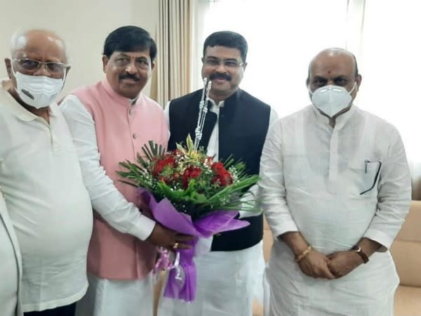 Karnataka Chief Minister-designate Basavaraj Bommai meets Union Minister Dharmendra Pradhan.