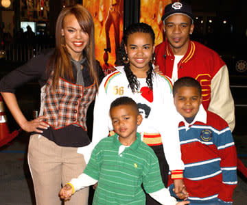 Faith Evans and family at the Hollywood premiere of Paramount Pictures' Coach Carter