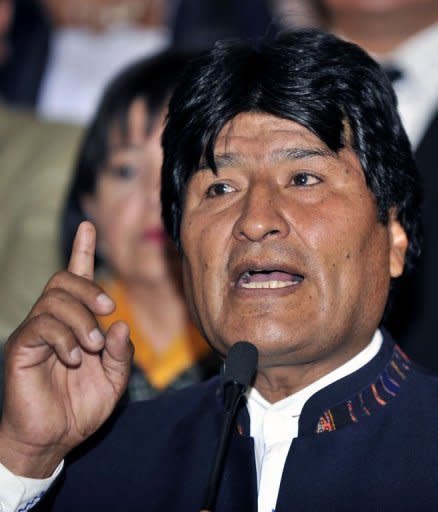 Photo Par Aizar Raldes - Le président bolivien Evo Morales se dit "anéanti par le décès du frère Hugo Chavez"