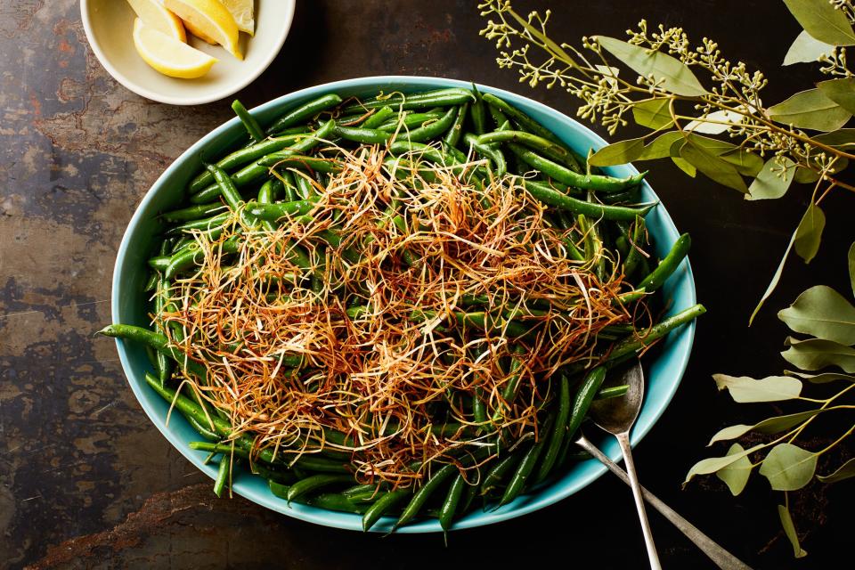 3-Ingredient Lemony Green Beans with Frizzled Leeks