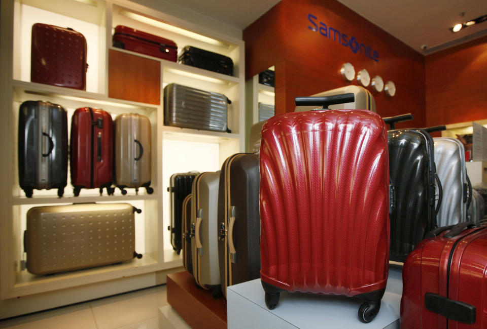 The luggage giant Samsonite sources 80% of products from China. (AP Photo/Kin Cheung)