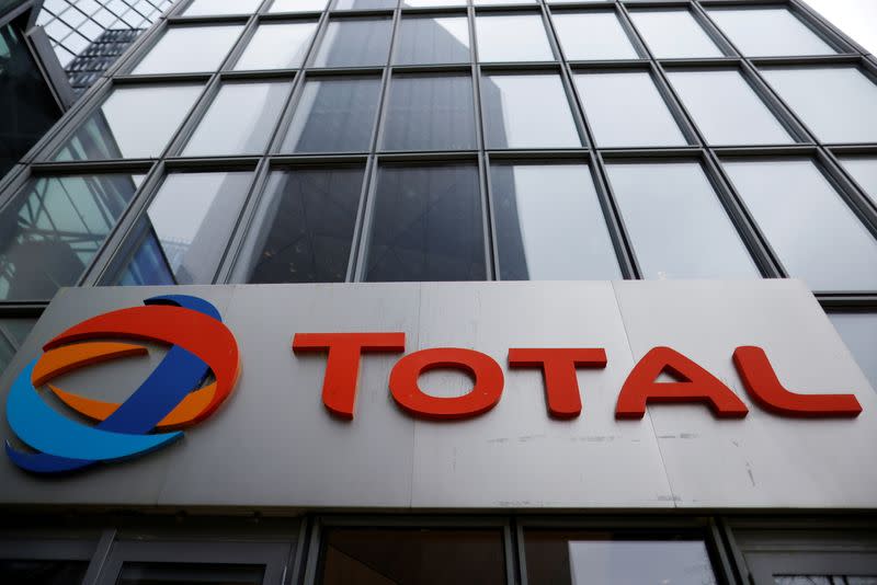 FILE PHOTO: The logo of French oil and gas company Total