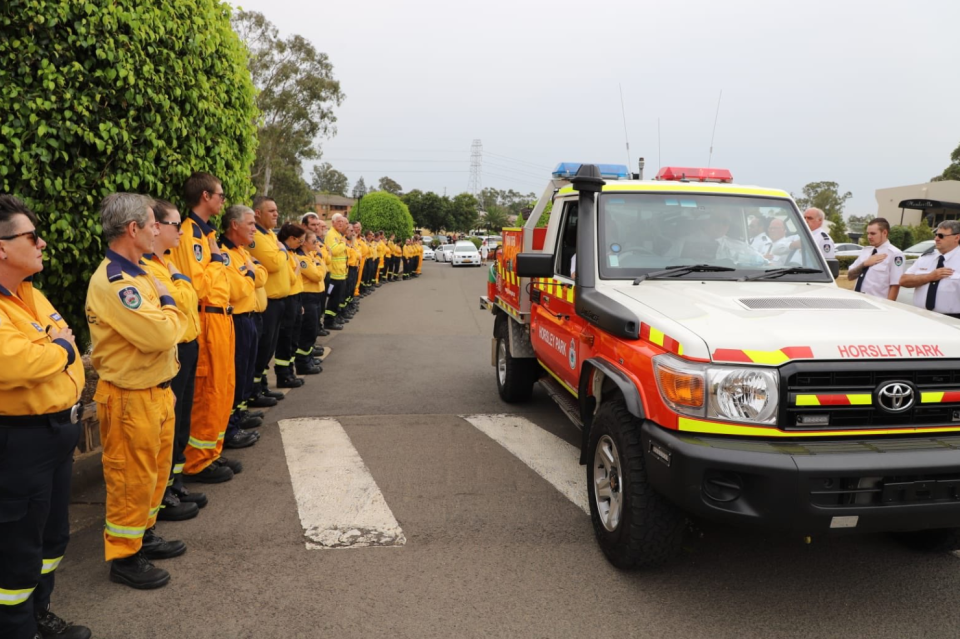 Hundreds attended the service. Source: NSW RFS