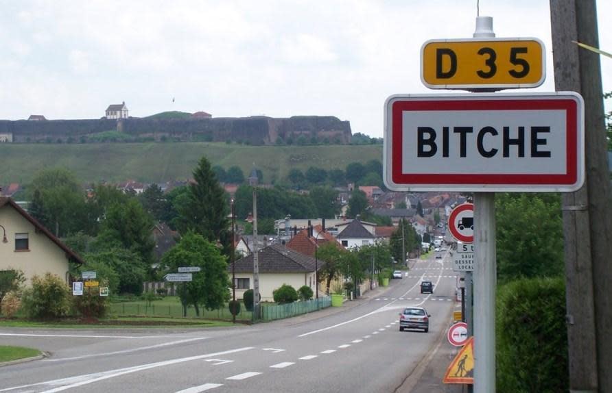 法國「Bitche」小鎮鎮名太敏感。（翻攝Google Map）