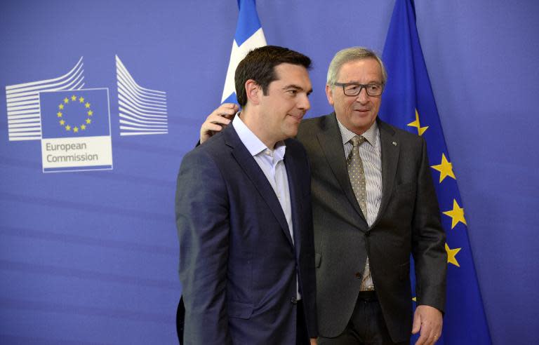 Greek Prime Minister Alexis Tsipras (left) has agreed to further talks with European Commission chief after they failed to agree a new bailout deal in Brussels, on June 3, 2015