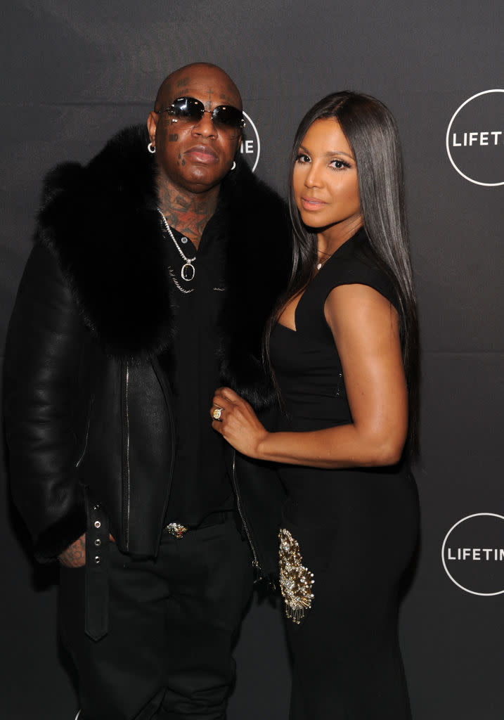 Birdman and Toni Braxton attend the premiere of her Lifetime movie <i>Faith Under Fire: The Antoinette Tuff Story</i> on Jan. 23. (Photo: Craig Barritt/Getty Images for Lifetime)