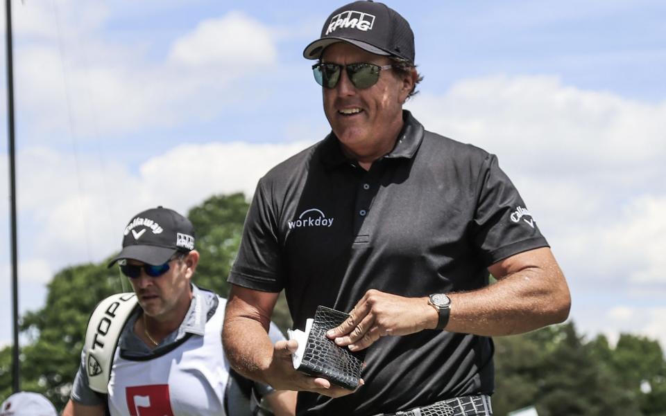 Phil Mickelson walks to the tee - SHUTTERSTOCK