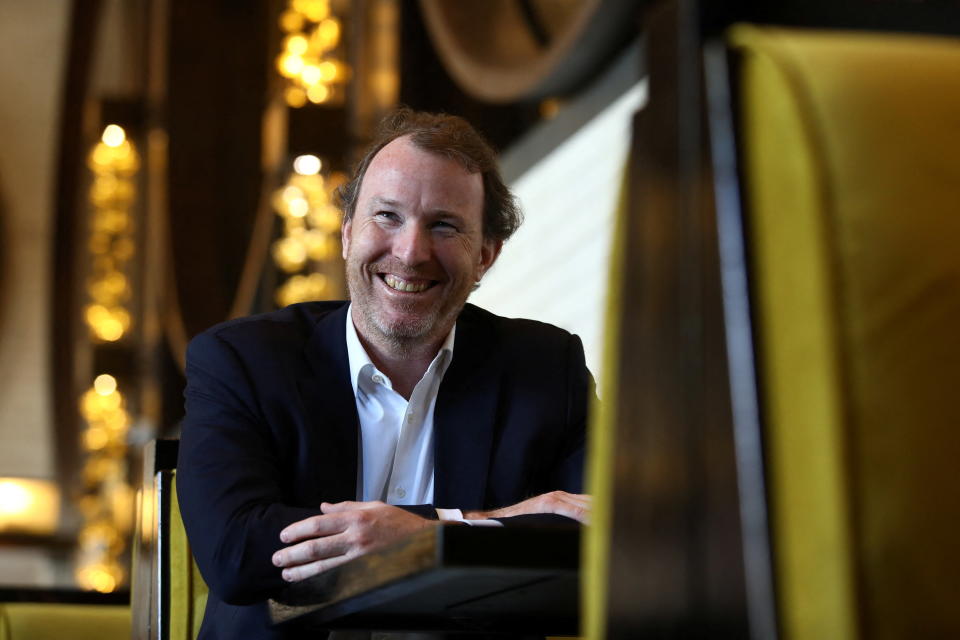 Endeavor Mining CEO Sebastian de Montesse poses for a photo during the ``Investing in African Mining Indaba 2023'' conference being held in Cape Town, South Africa on February 8, 2023.Reuters/Sherry Christians