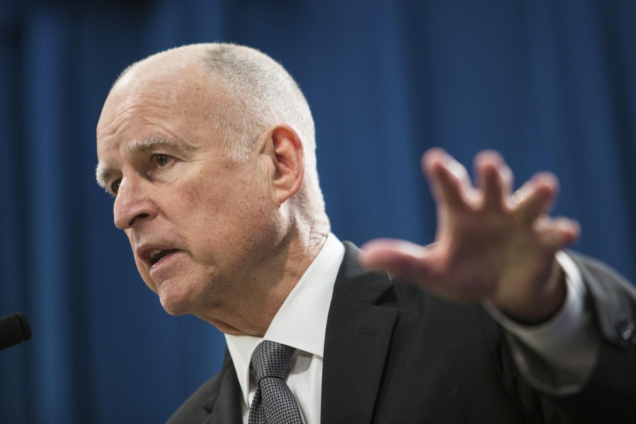 Gov. Jerry Brown earlier said the goal "is to block and not to collaborate with&nbsp;abuse of federal power." (Photo: Max Whittaker / Reuters)