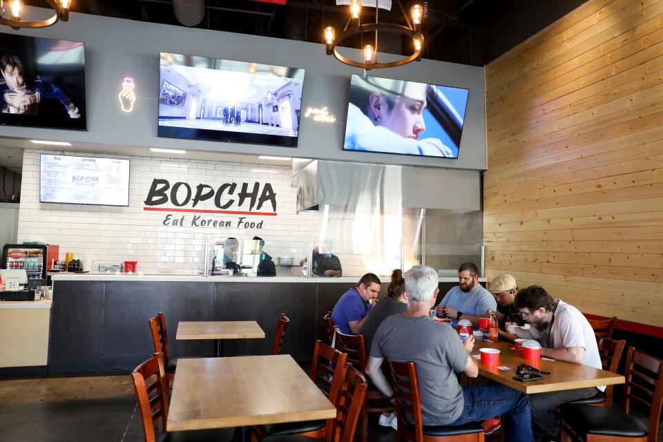 The interior of Bop Cha at the Woodburn Premium Outlets.