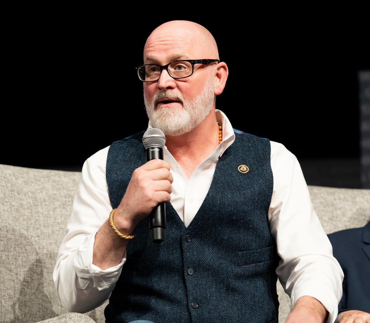 U.S Representative Derrick Van Orden for the Third Congressional District speaks on a Federal Legislator panel during the 2024 Republican Party Of Wisconsin State Convention on Saturday May 18, 2024 at the Fox Cities Exhibition Center in Appleton, Wis.