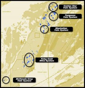 Assorted Mine Centre Gold Vein Systems