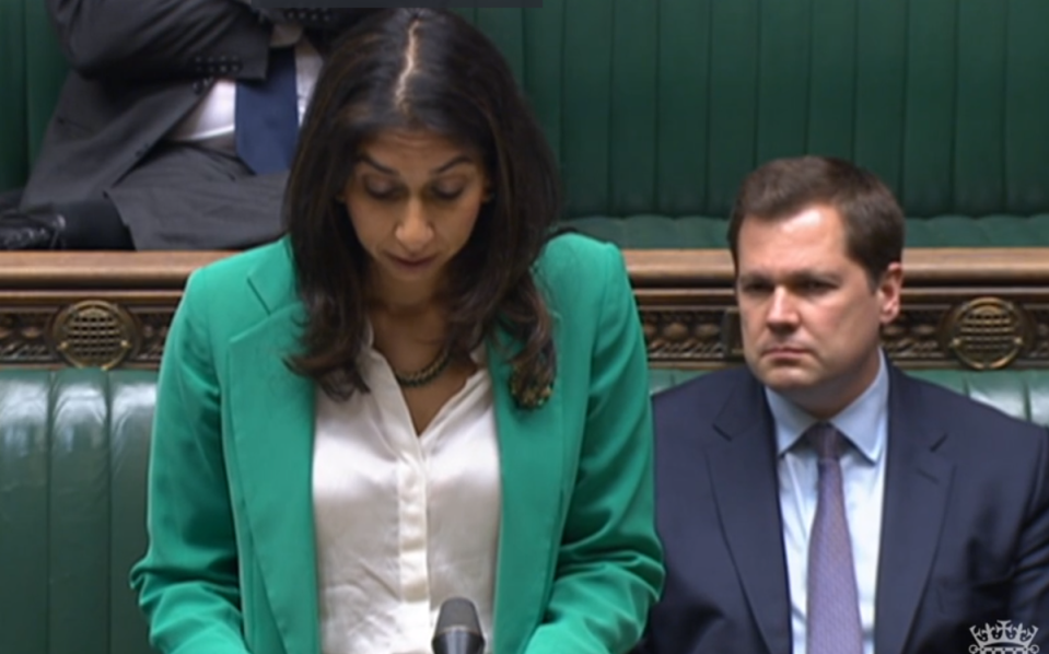 Suella Braverman doubled down on her support for the plan in the Commons despite the ruling (Parliament TV)