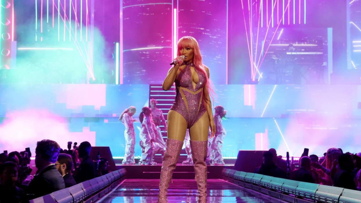 <div>NEW YORK, NEW YORK - MARCH 30: (Exclusive Coverage) Nicki Minaj performs onstage during her Pink Friday 2 World Tour at Madison Square Garden on March 30, 2024 in New York City. (Photo by Kevin Mazur/Getty Images for Live Nation)</div>