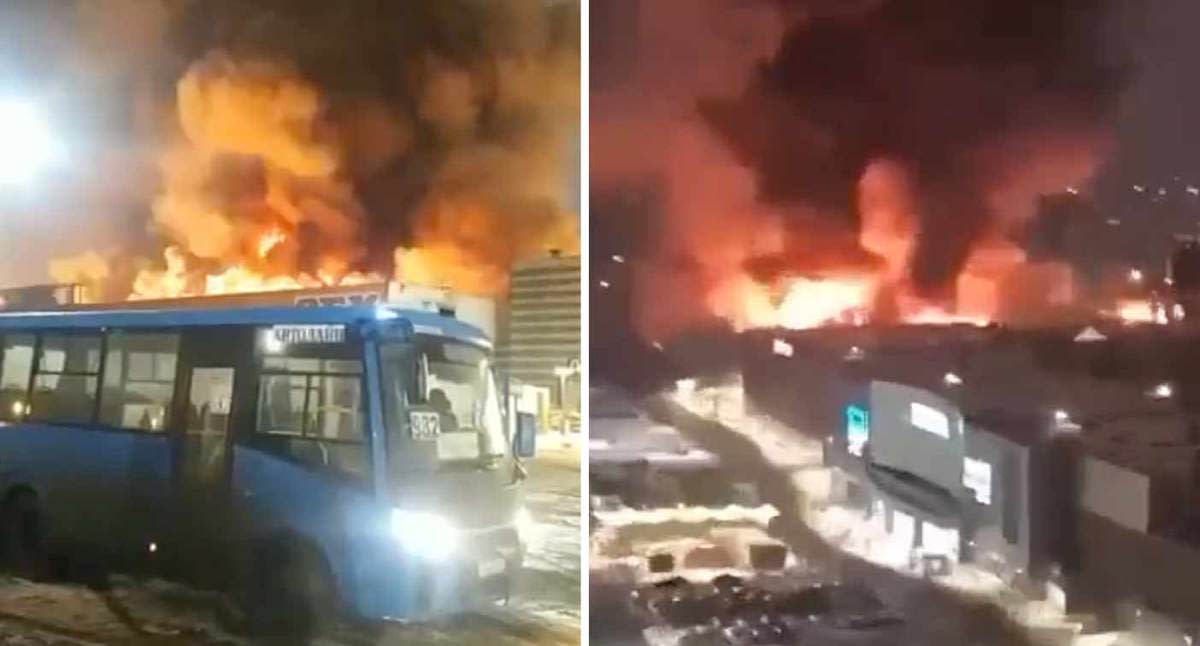 Images and video shared on social media showed the huge blaze. (Twitter)