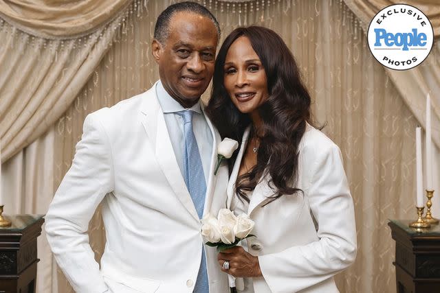 <p>Courtesy Beverly Johnson & Brian Maillian</p> Brian Maillian and Beverly Johnson on their wedding day.