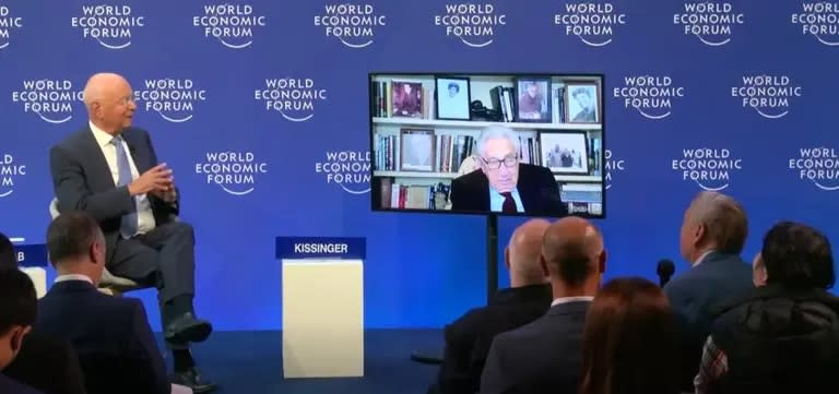 Kissinger, durante su intervención en Davos por videoconferencia