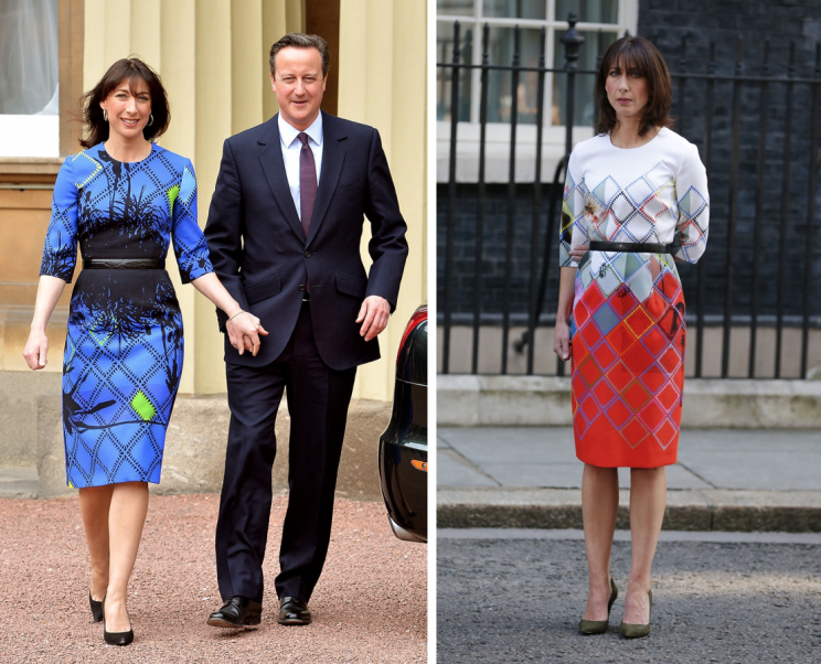 Samantha Cameron wore Preen for two high-profile political announcements [Photo: PA] 