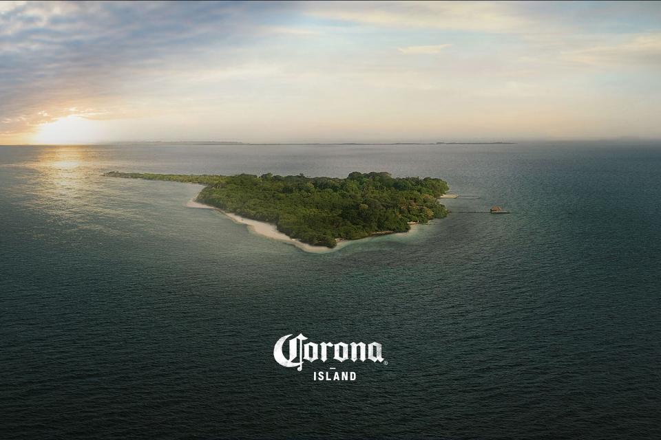 Aerial view of new Corona Island