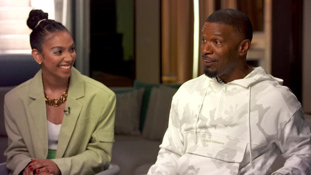 Corinne Foxx and her father, Jamie Foxx. The two have collaborated on a new Netflix series, 