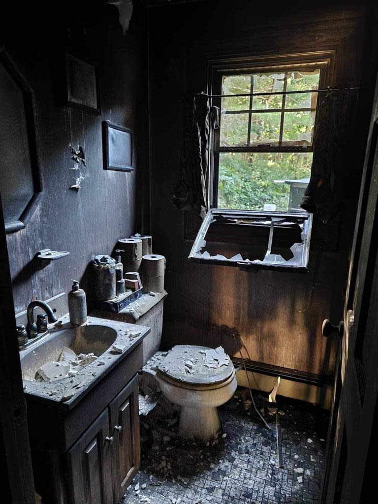 The inside of the Lee home was burned throughout.