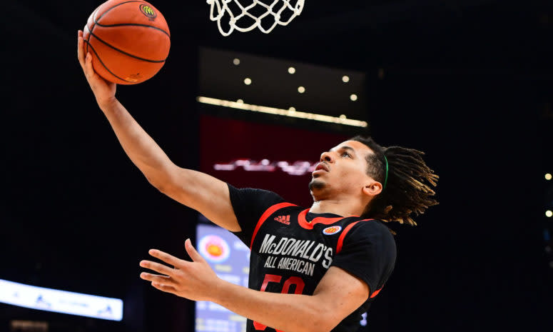 Cole Anthony goes for a layup in the McDonald's All-American Game.