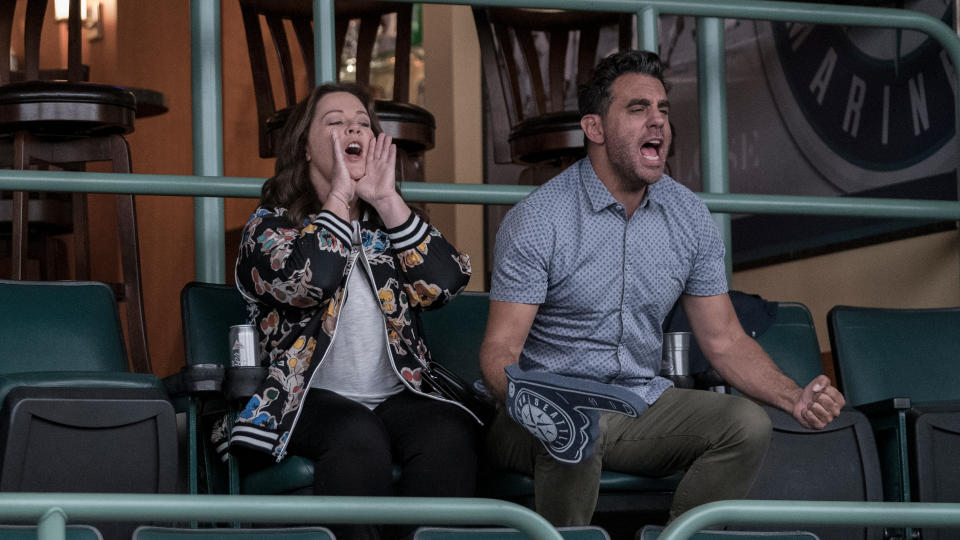 Melissa McCarthy and Bobby Cannavale in comedy 'Superintelligence'. (Credit: Hopper Stone/Warner Bros)