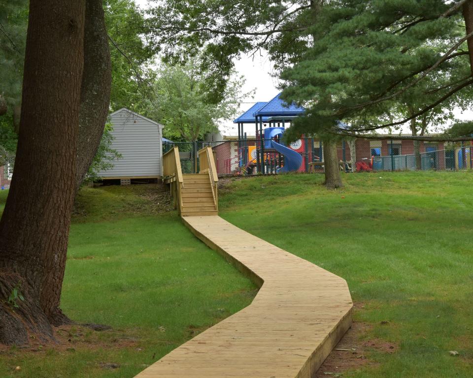 The playground at the Portsmouth Naval Shipyard's Child Development Center. A new military directive prioritizes services for children of active military member families over children from civilian employee families.