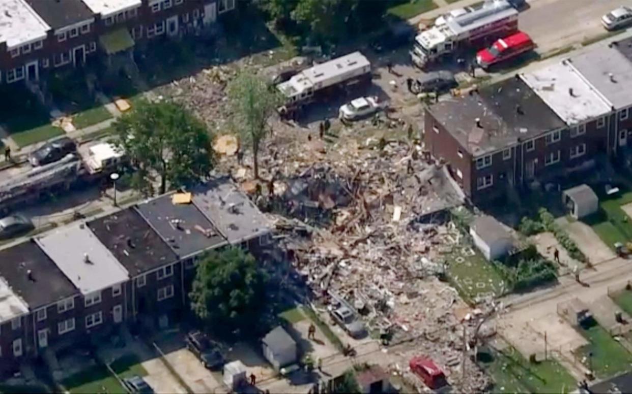 Baltimore firefighters say an explosion has leveled several homes in the city - WJLA-TV /WJLA-TV 