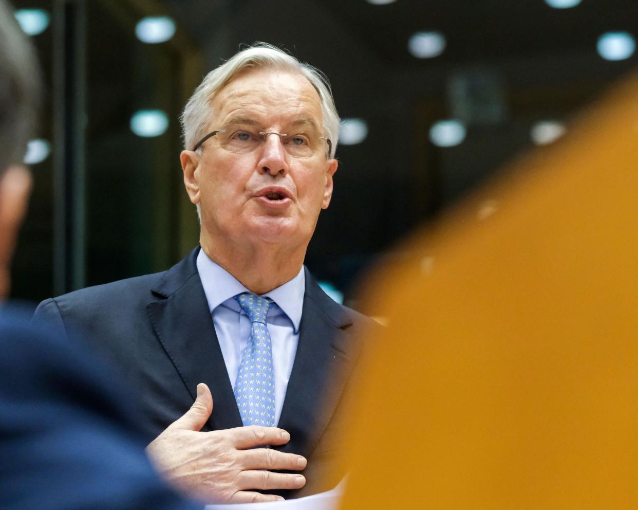 European Union chief Brexit negotiator Michel Barnier at the European Parliament in Brussels  (POOL/AFP via Getty Images)