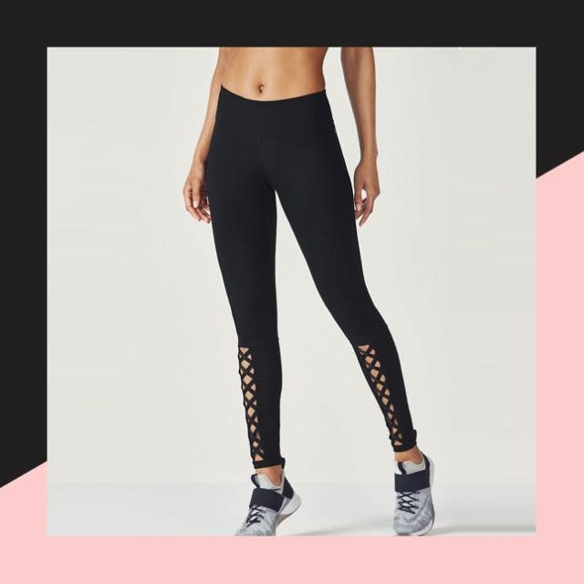 LA Gear Womens Mesh Panelling Leggings Elasticated Waistband