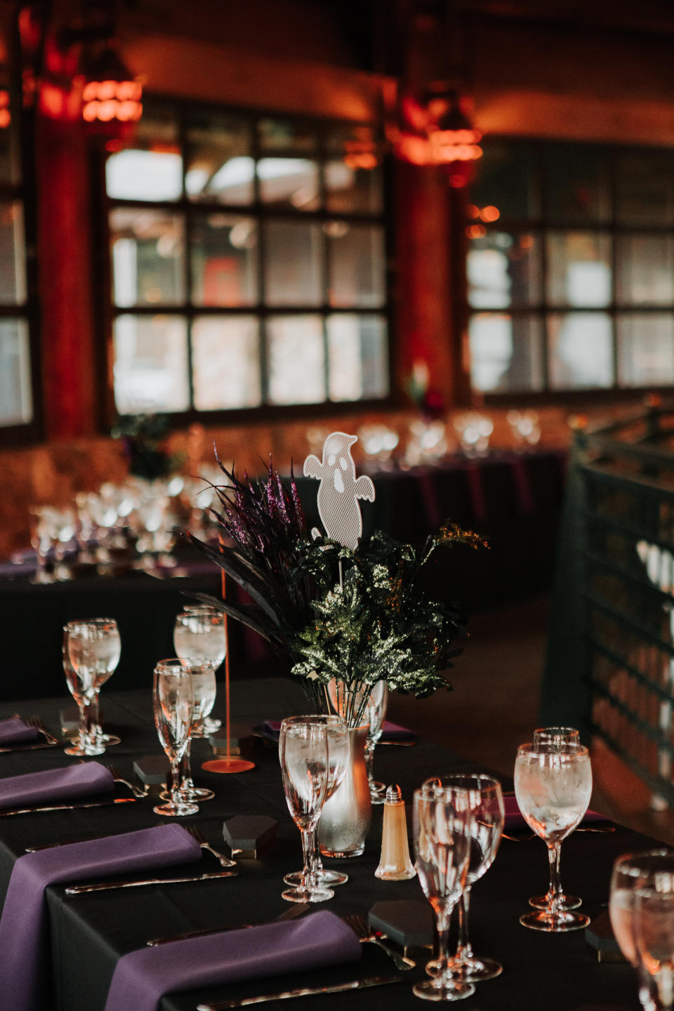 The wedding colors were black and purple.&nbsp;