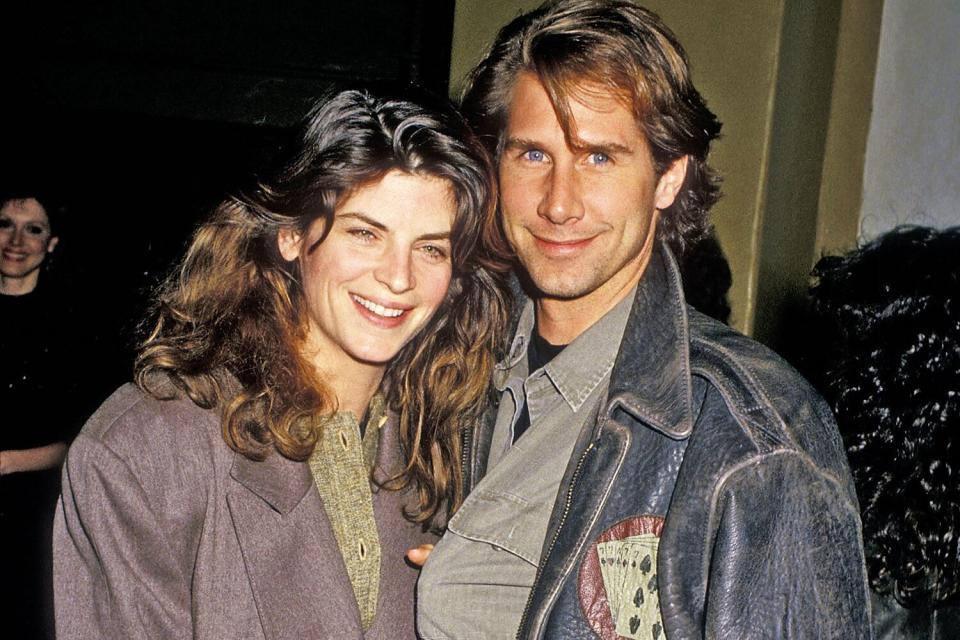 WESTWOOD, CA - FEBRUARY 4: Actress Kirstie Alley and actor Parker Stevenson attend the "Shoot to Kill" Westwood Premiere on February 4, 1988 at the Mann Westwood Theatre in Westwood, California. (Photo by Ron Galella, Ltd./Ron Galella Collection via Getty Images)