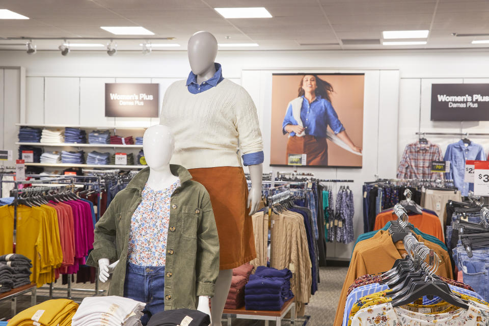 The women’s plus size area at JCPenney in Stonebriar, Texas.