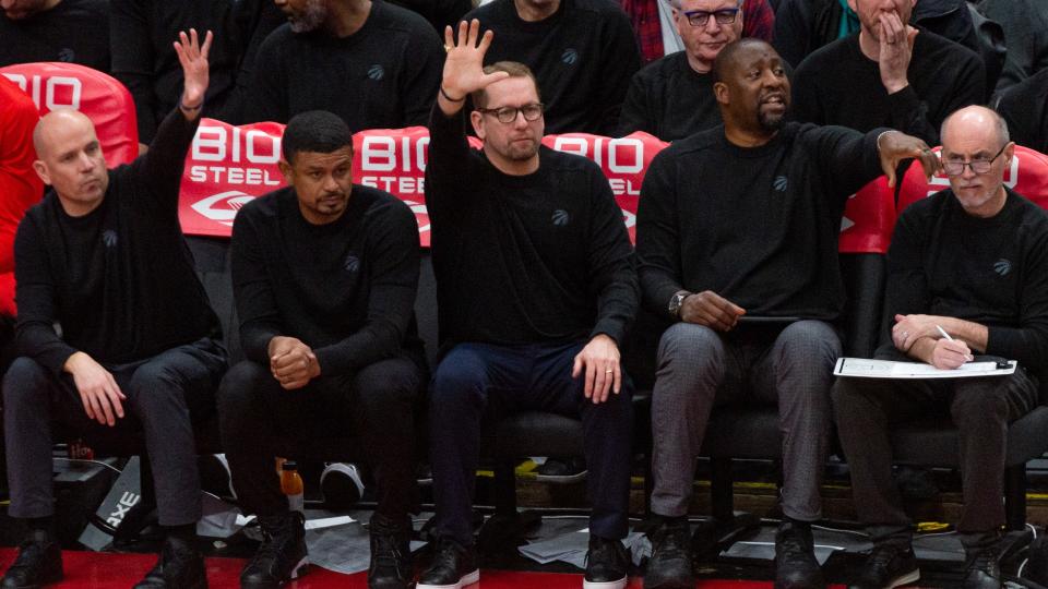 With numerous reports portraying a highly dysfunctional coaching staff under Nick Nurse, Raptors management will have to approach their search for a new bench boss with some caution. (Getty Images)