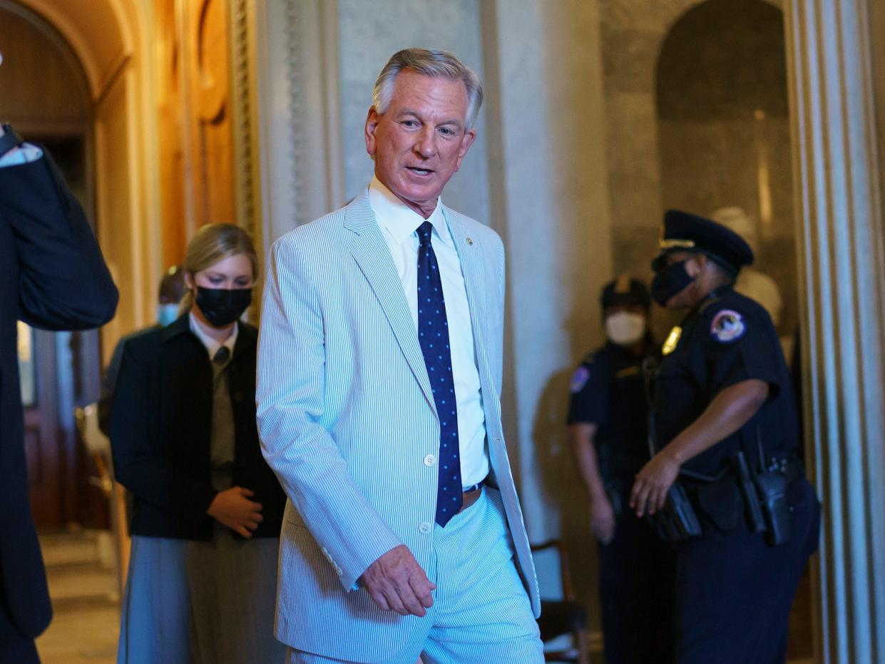 Sen. Tommy Tuberville in a suit.