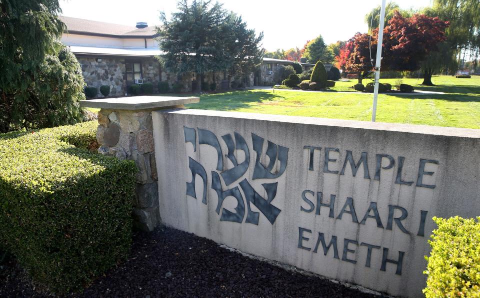 Exterior of Temple Shaari Emeth in Marlboro Wednesday afternoon, November 2, 2022.  The shul is taking over congregants from Temple Rodeph Torah in Marlboro, which closed.